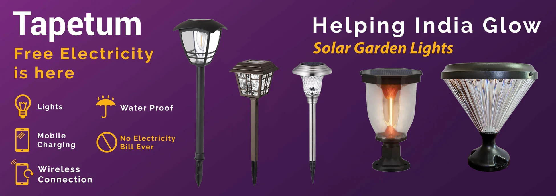 Tapetum solar street lights