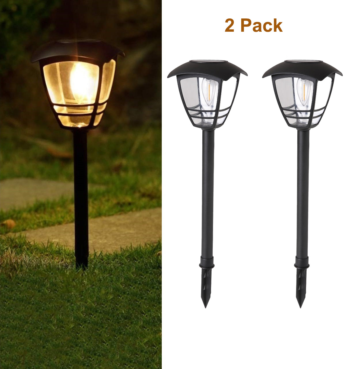 Solar Edison Garden Light - TTSEMGL2W (Pack of 2)