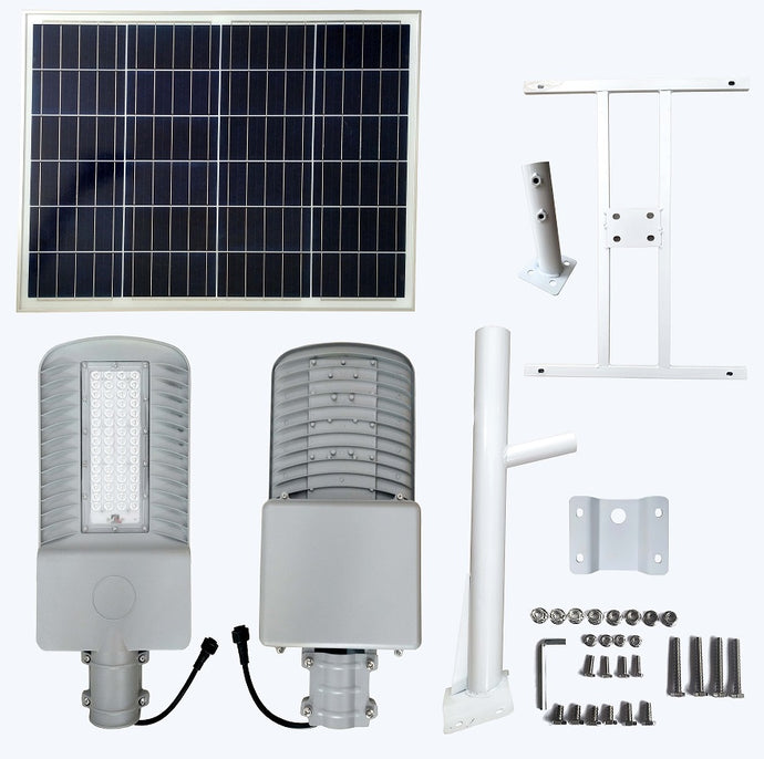 What are all the components used in solar street light and their working principle